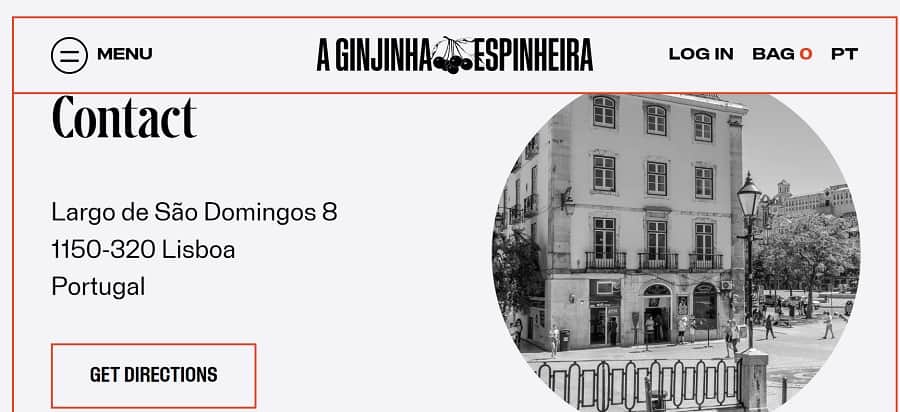best contact page design examples a ginjinha espinheira