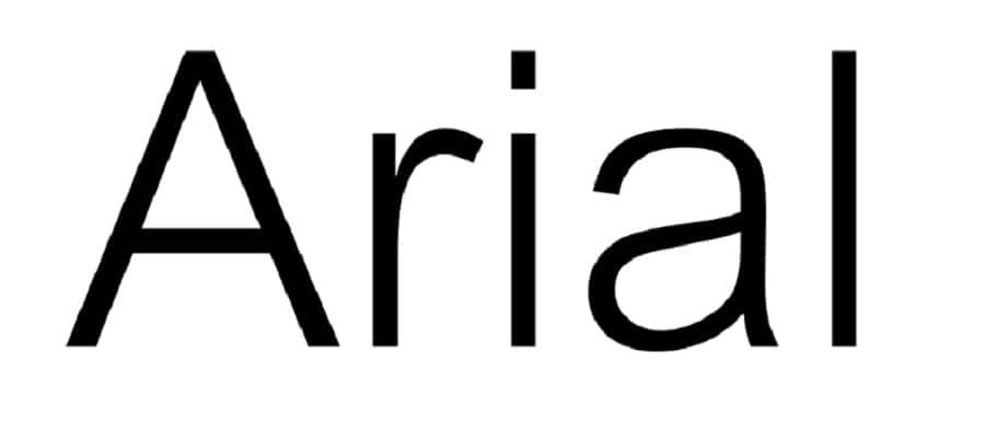 arial font screenshot for best fonts for headers