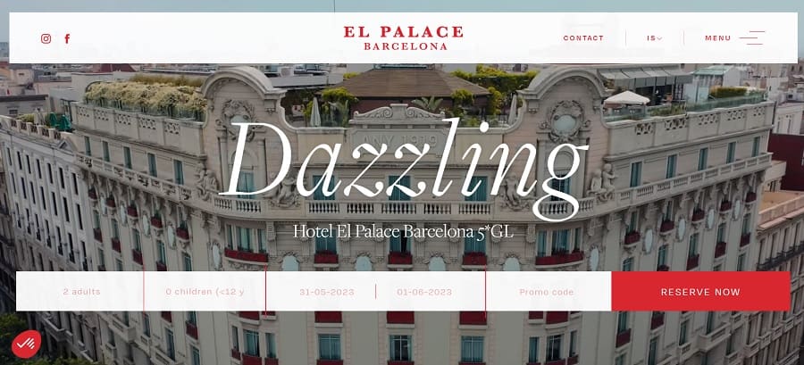 el palace barcelona website screenshot
