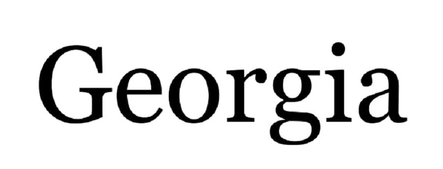 georgia font screenshot for best fonts for headers