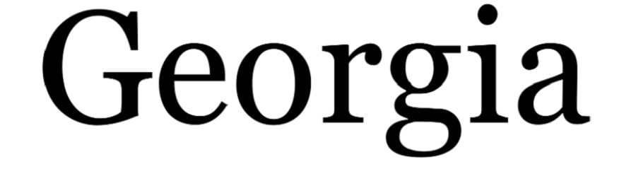 most popular serif fonts georgia screenshot