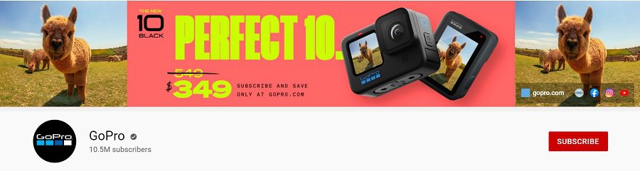 how to make a youtube banner like GoPro's