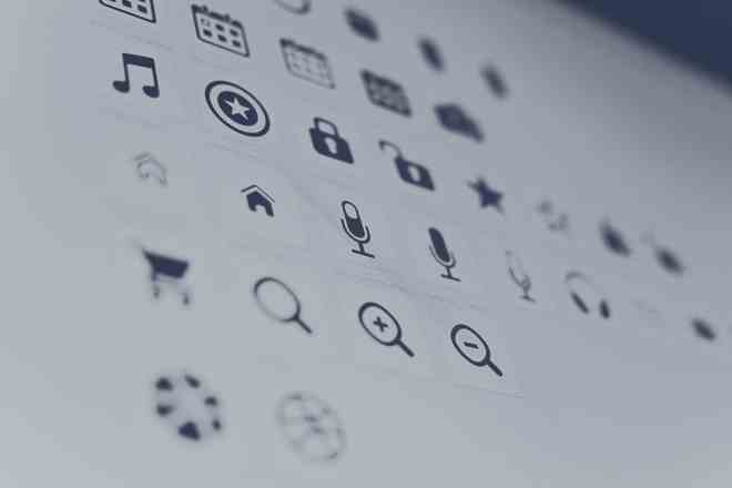icons on white paper