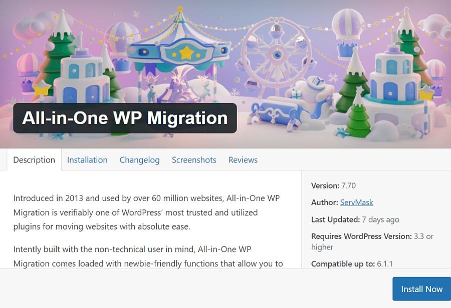 install all-in-one wp migration plugin