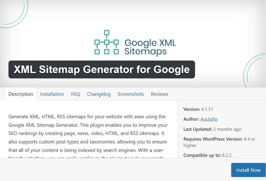 install xml sitemap generator for google