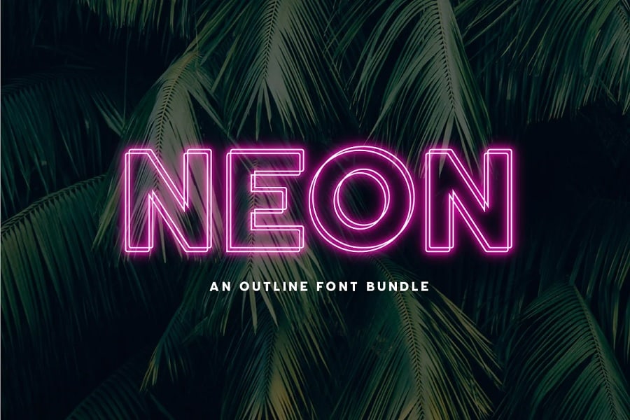 neon double line fonts