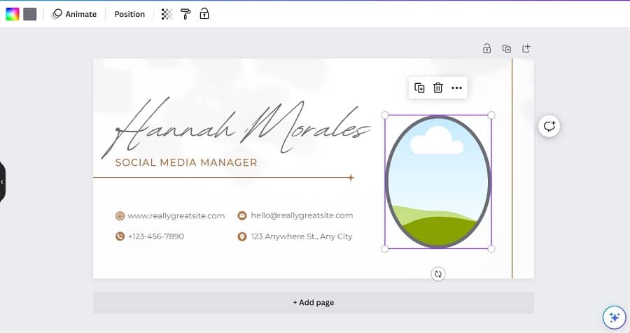 replace image when editing email signature in canva
