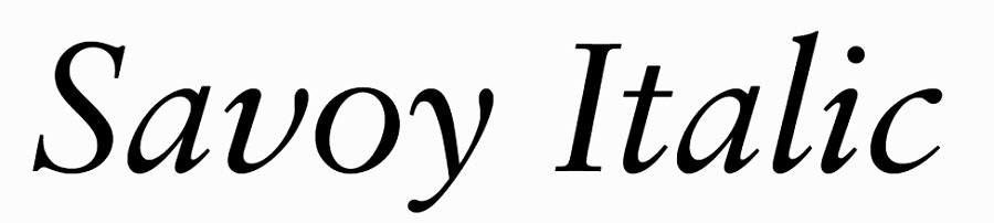 savoy font in italic