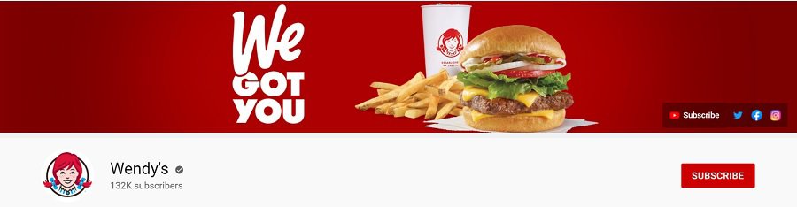 how to make a youtube banner like wendy's